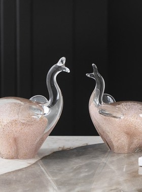 简约琉璃吉祥象摆件创意客厅B玄关酒柜办公室家居艺术装饰品