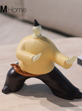 新中式创意抽象人物太极宗u师客厅玄关柜酒柜老板办公室装饰品摆