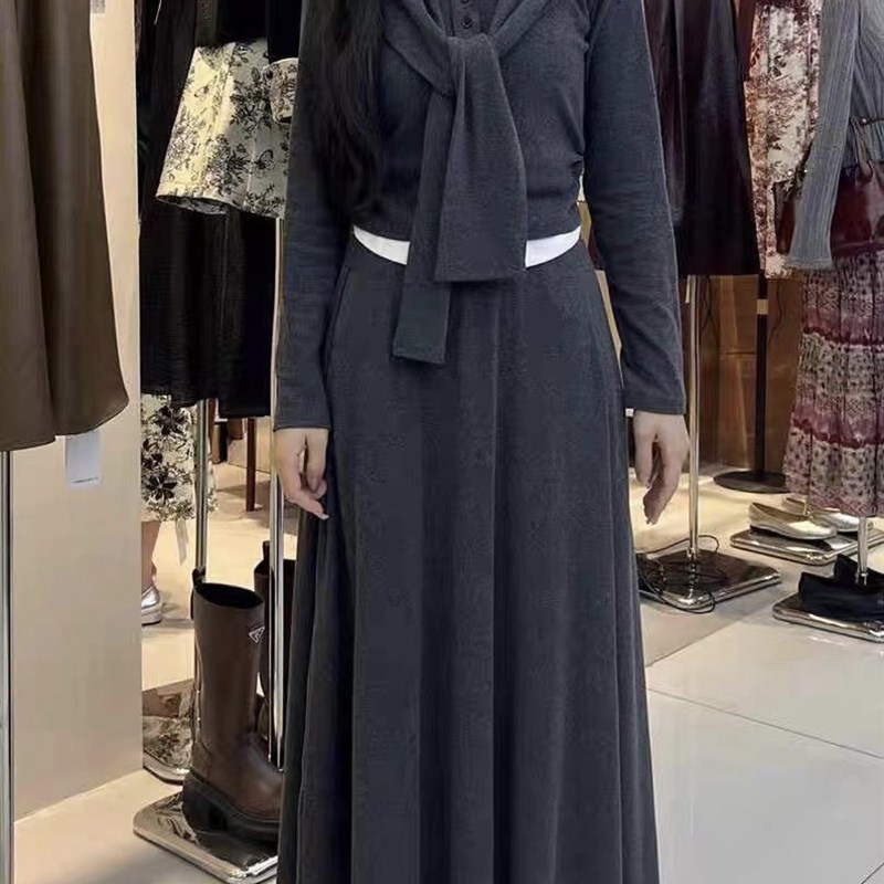 时尚洋气减龄运动套装女长袖上衣披肩半身裙三件套搭配一整套显瘦