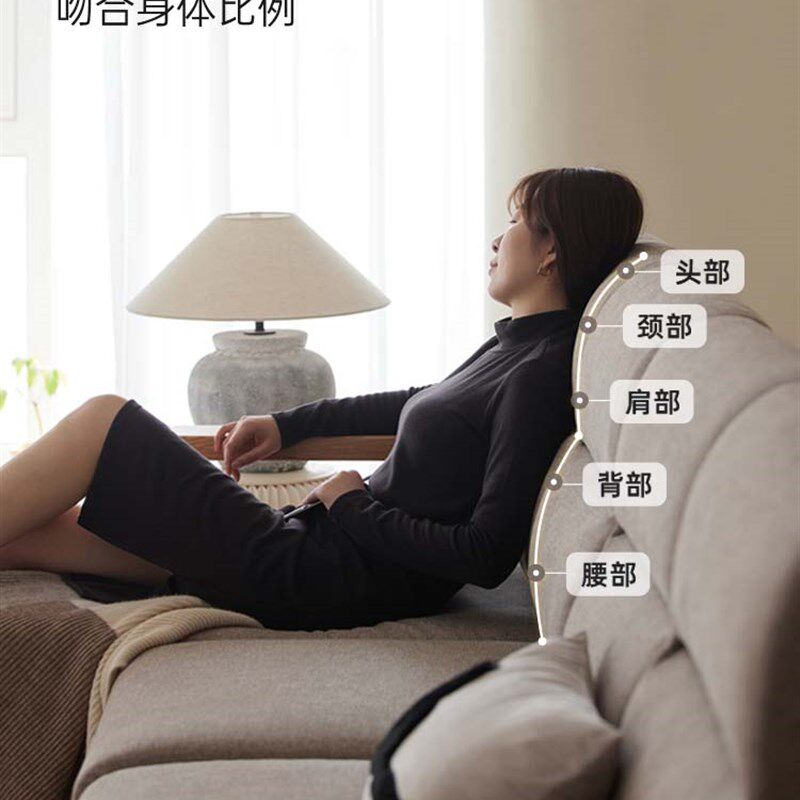 原始原素实c木沙发新中式大户型客厅橡木三人位转角布艺沙发L7069