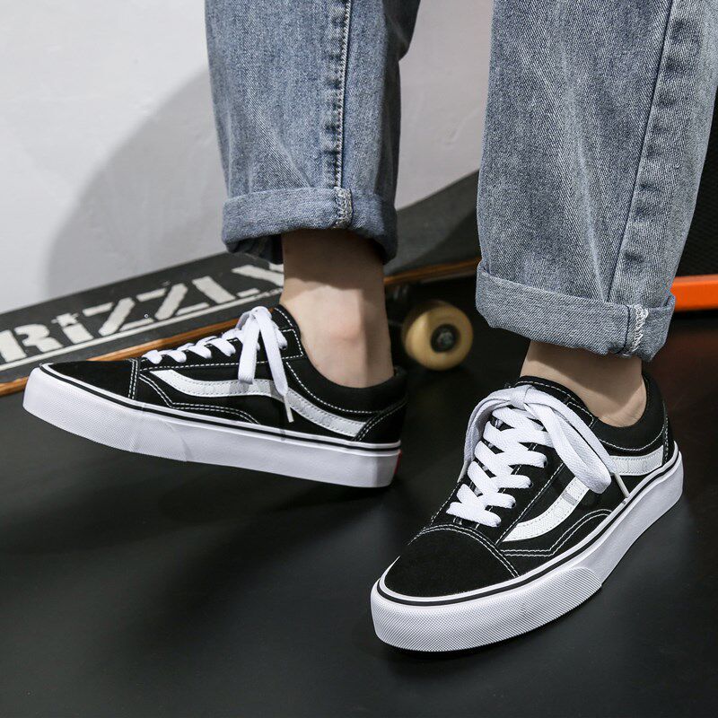 鞋子男帆布鞋国潮百搭夏季设计感小众黑色板M鞋女新款韩版情侣休