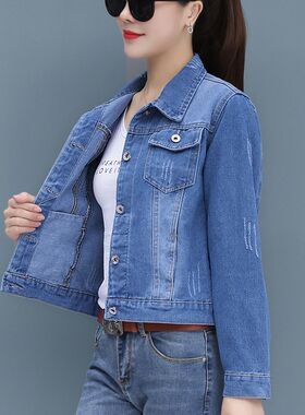矮个子休闲修身牛仔外套女短款春秋季新款显瘦百搭女士牛仔衣