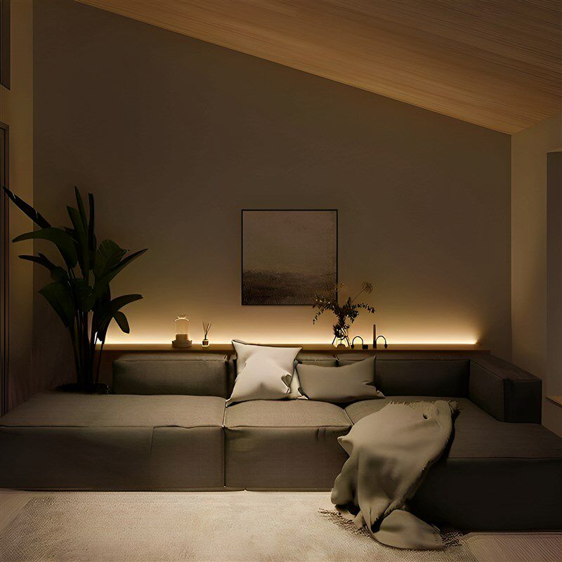 沙发后置物c架落地超薄实木靠背柜加插座氛围灯极窄床头背后长条