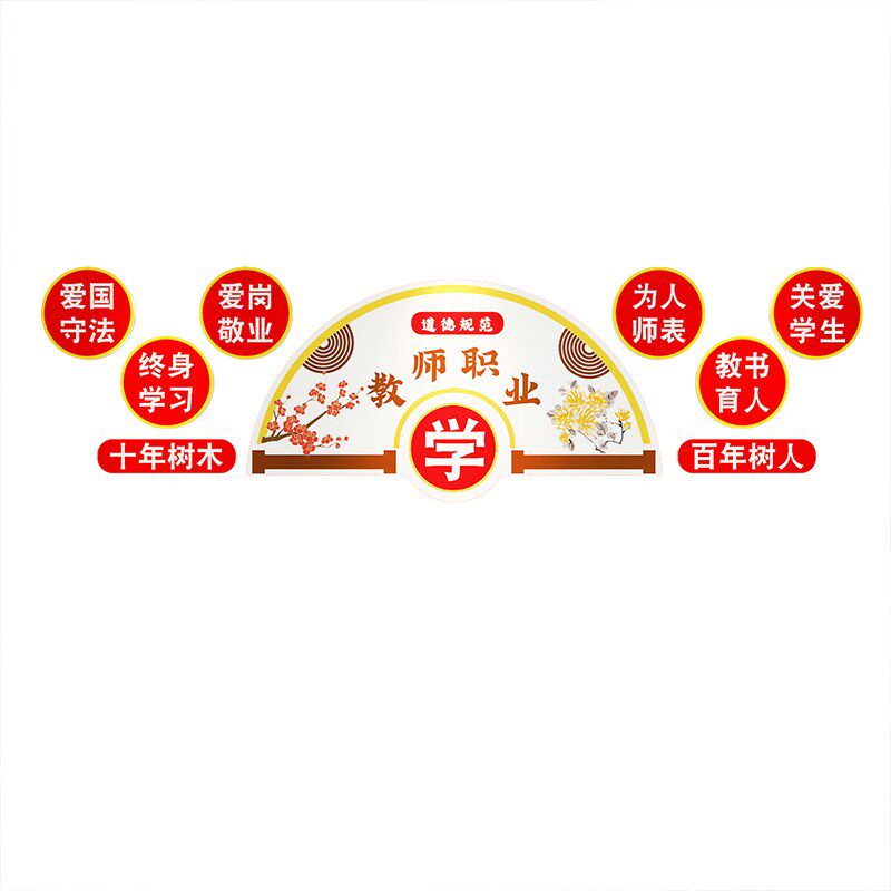 教师办公室师德文化布置墙贴纸画装饰教室学校园走U廊培训背景贴