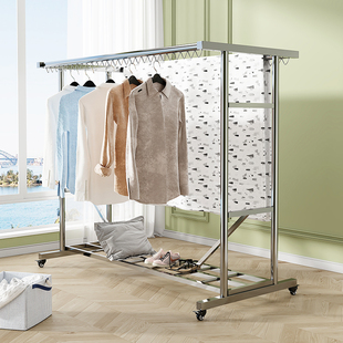 室外不锈钢落地晾衣架长款室内阳台晾衣晒被子神器室X外户外晒衣