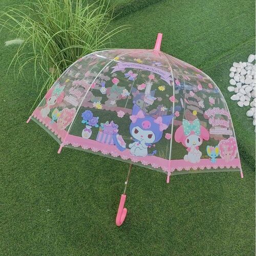 儿童卡通雨伞幼儿园小学生黑w胶晴雨两用长柄男女孩带防水套3-10