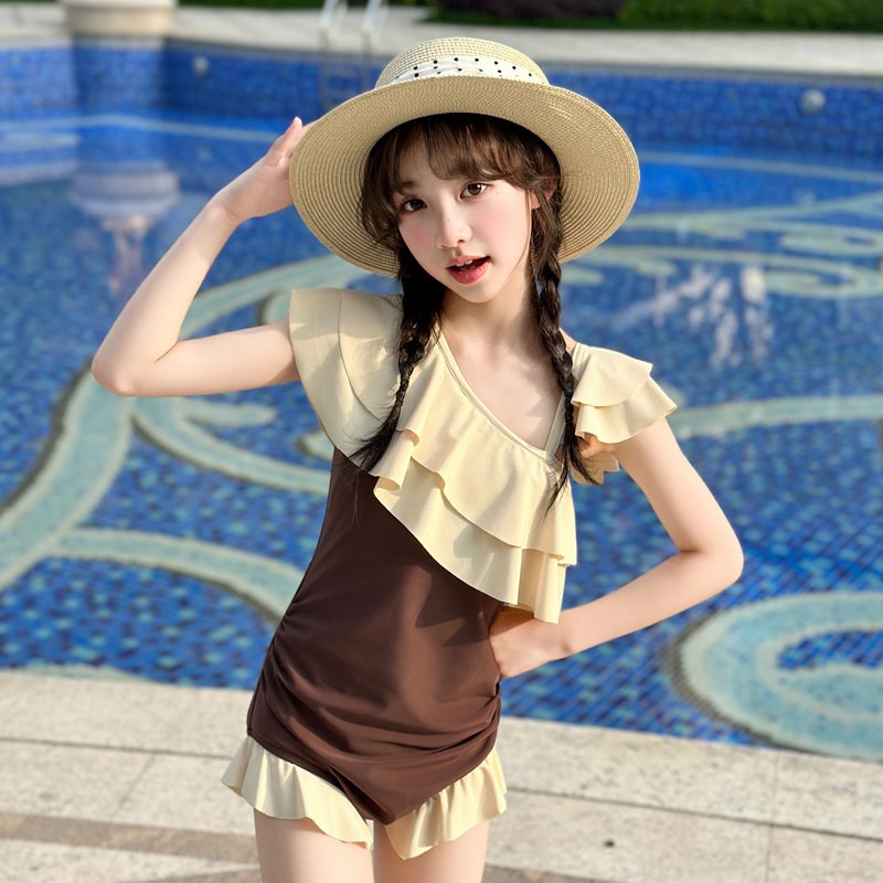 女童泳衣2025新款儿童游泳衣夏季高颜值大童连体泳装绝美速干夏装