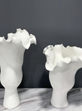 简约现代异型陶瓷花器摆件u样板间售楼处展示柜客厅几何抽象装饰