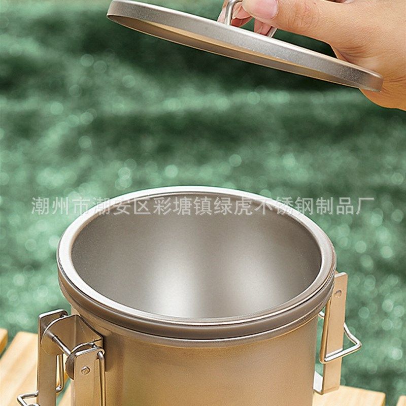 户外套锅不锈钢微压蒸煮锅多功能煮饭露营野炊做饭折叠便携炊具
