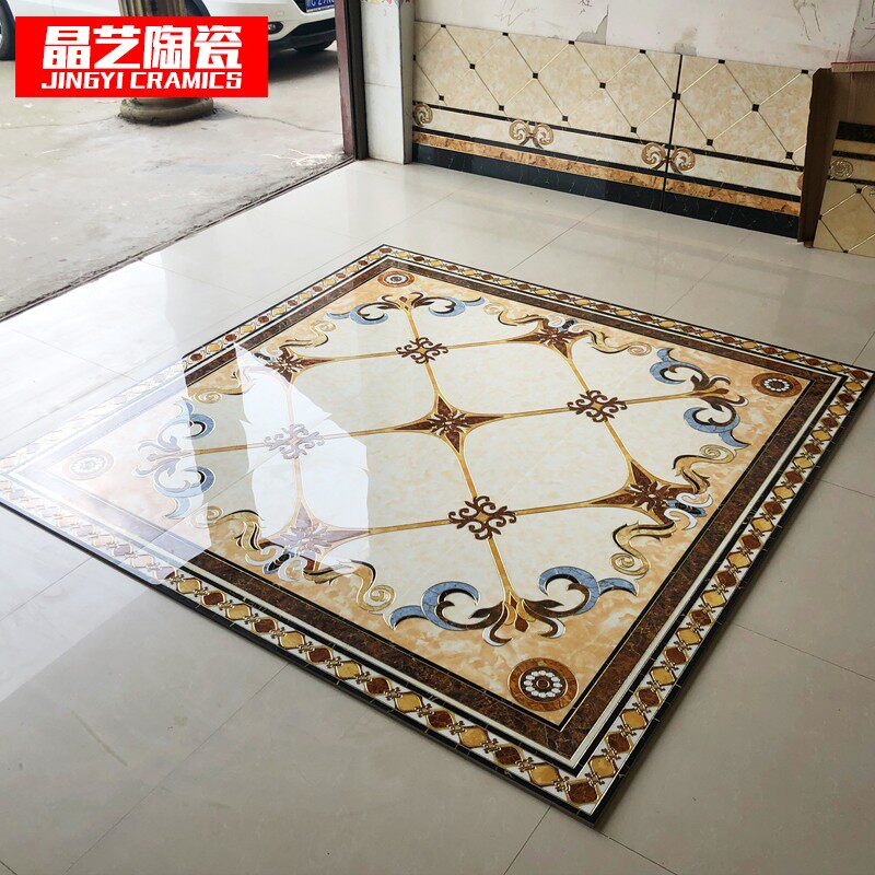 拼花瓷砖欧c式客厅地板砖800800拼花图入户过道走廊抛晶拼花地