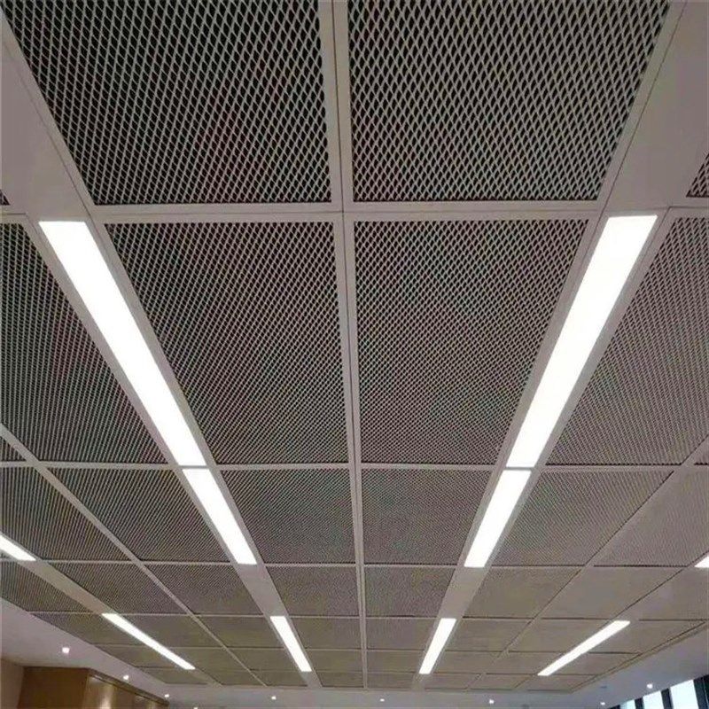 镂空铁艺围网工业方格天花板拉网室内菱形铁丝装饰U网格金属吊顶
