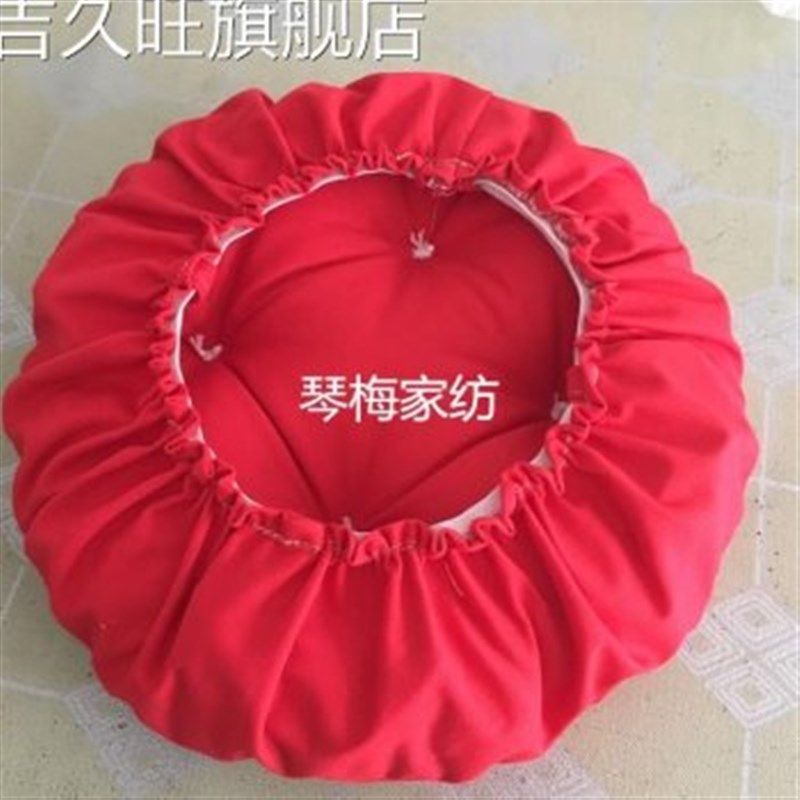 帆布纯色蒲团g坐垫套 圆凳子椅垫 泡泡棉垫罩子树桩凳垫吧台圆形