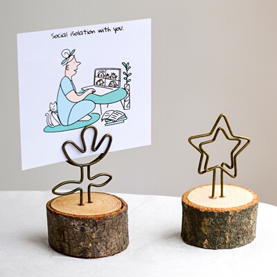 原木标签夹子卡片展示架价格牌