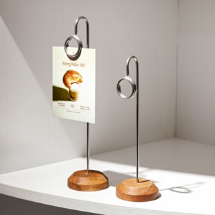 木底座便签夹标签夹卡片夹展示架支架立式桌面广告夹卡架商品价格牌夹子饭店菜品展示牌价签牌卡条酒水标价牌