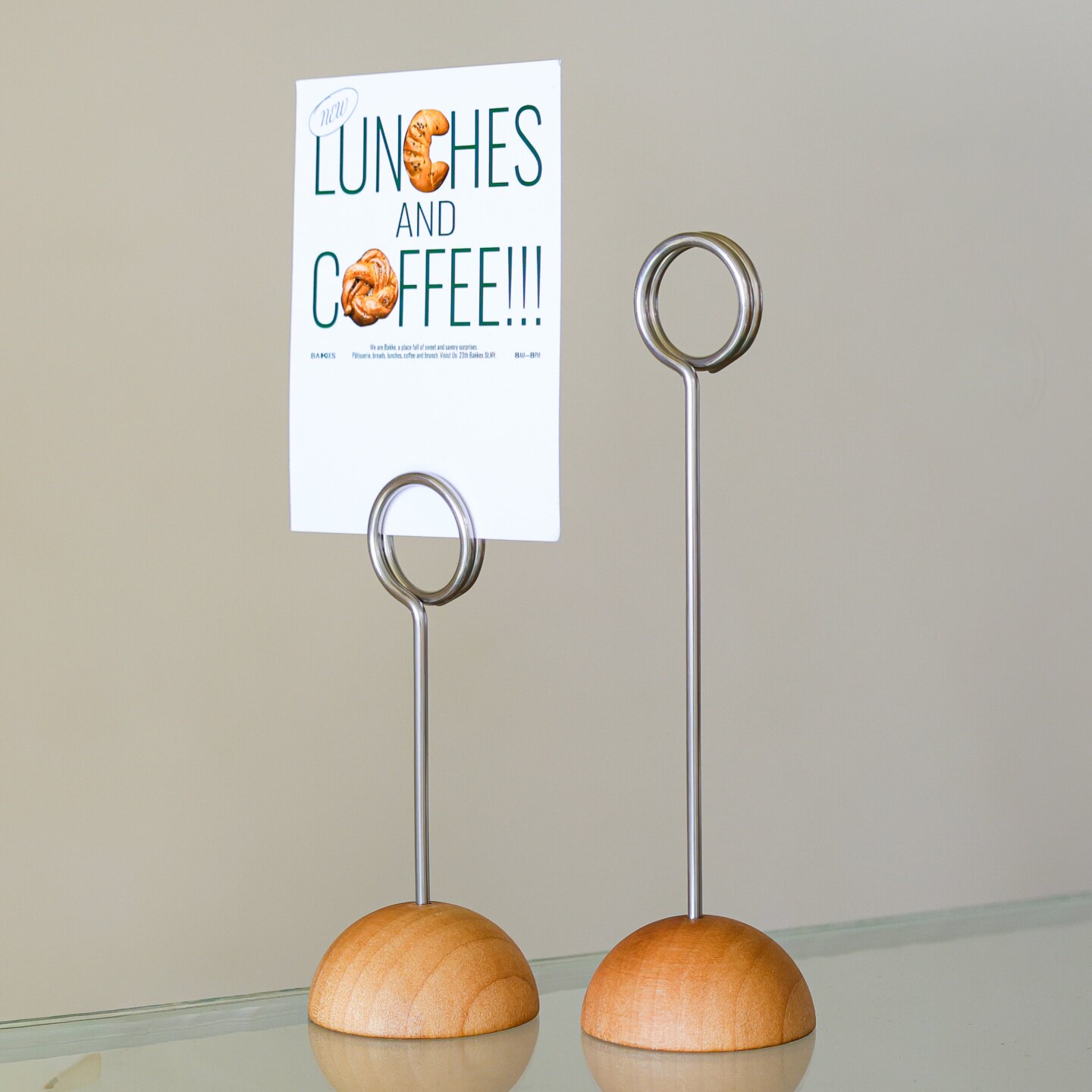 实木金属夹价格牌餐桌立牌小台签