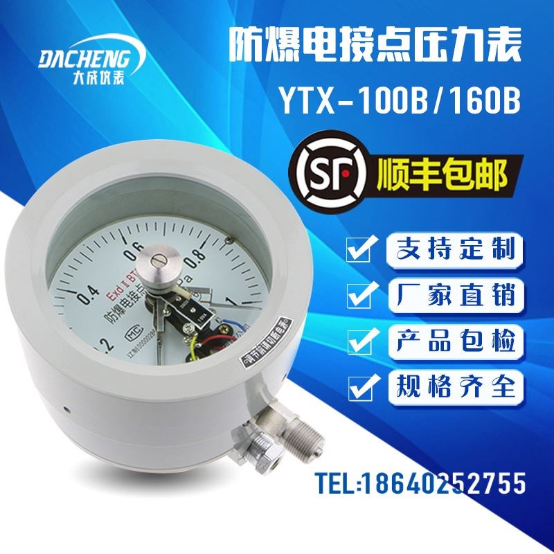 【大成】YTX-100B/160B 防爆电接点压力表 ExdIICT4/BT6开关量信