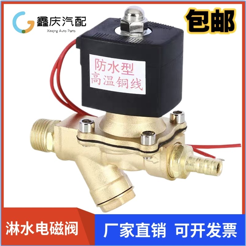 汽车货车刹车淋水器配件电磁阀控制24V电子阀水箱自动放水控制阀