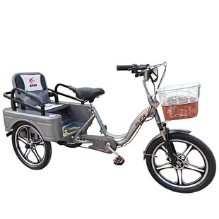 老年脚蹬助力三轮车成人脚踏x电动自行车老人代步接送孩子客货二