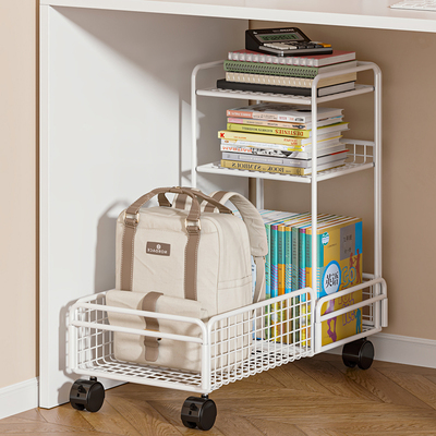 书包置物架桌下书架落地可移动z办公室小推车学生书桌旁书本收纳