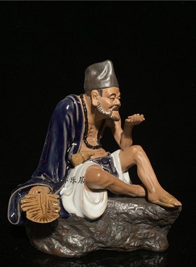 石湾公仔陶瓷济公摆件p创意客厅玄关电视柜工艺品装饰人物特色礼