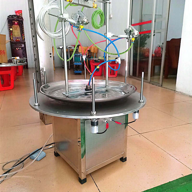 喷涂设备迷你6工m位全自动转盘喷涂漆水性机操作简单喷漆均匀