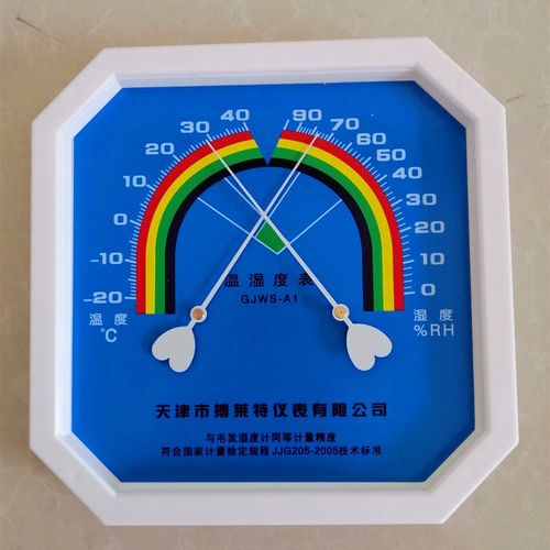 天津吉星WS2080A大八角带钟温湿度B表温湿度计 天津博莱特GJWS-A1