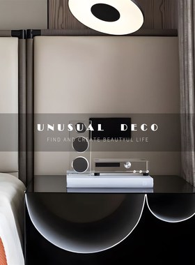 极简轻奢音乐主题水晶q音响摆件客厅书房样板间售楼处软装饰品