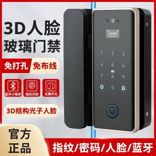 3D人脸玻璃门指纹锁免开