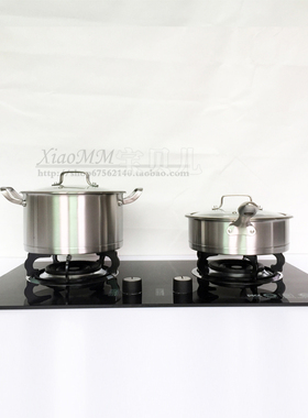 现代不锈钢汤锅煎锅样板房间厨房摆件装饰品N橱柜锅具展厅饰品组