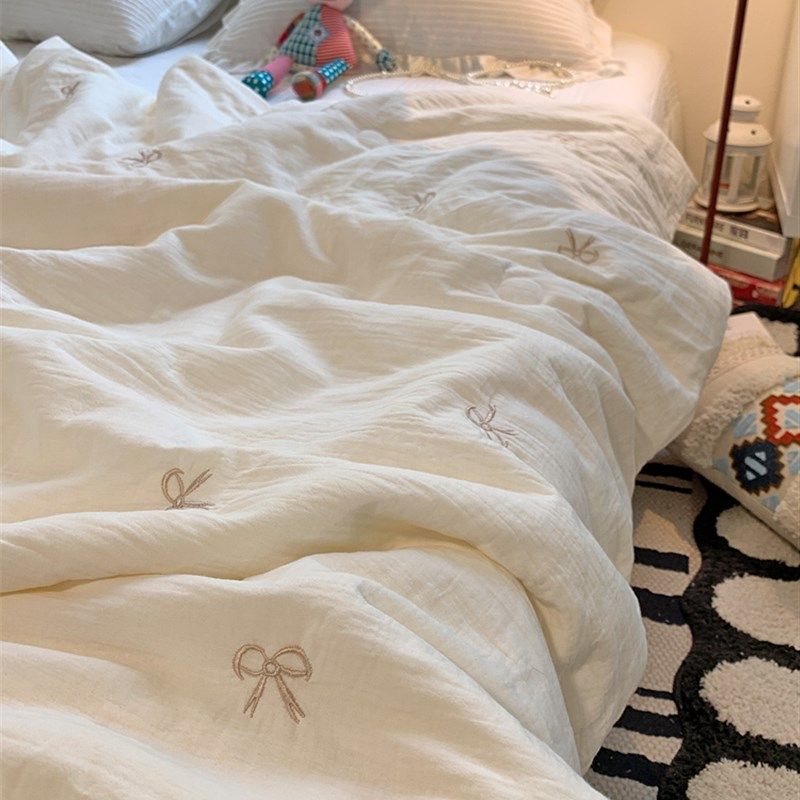 母婴级A类简约夏季薄被子全棉A空调被可水洗机洗夏凉被婴儿柔软糯