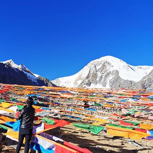 西藏拉萨圣地 圣山圣湖代挂经幡 五色布料风马旗经旗 祈福隆达