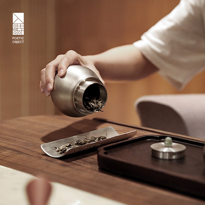 入诗 福禄锡制茶仓高纯锡茶叶罐防潮密封储茶罐中W式葫芦茶具茶道