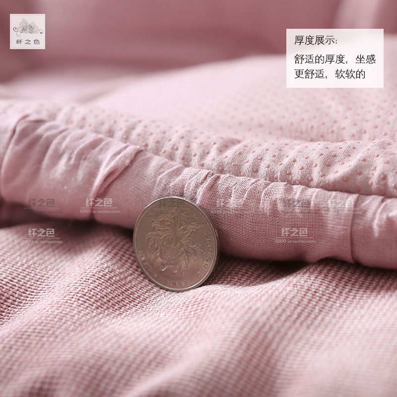 韩式沙发垫e全棉粉灰色单双人布艺四季防滑客厅坐垫罩巾套可机洗