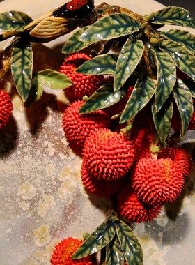 陶瓷新款博古架开业送礼家居电视B酒柜门客厅饰品荔枝植物装饰摆