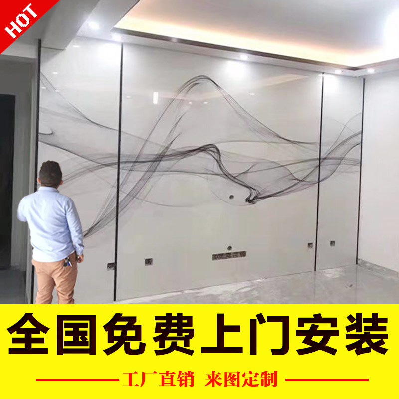 新款网红岩板悬空电视背景墙现代简约客厅轻奢风电视机影视墙装饰