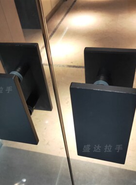 定制LObGO黑色木门把手方形门拉手推拉玻璃门手拉把铝合金门现代