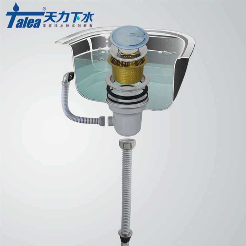 水槽白鸟180/185口径304不锈钢下水器大单槽提笼防臭防堵水漏