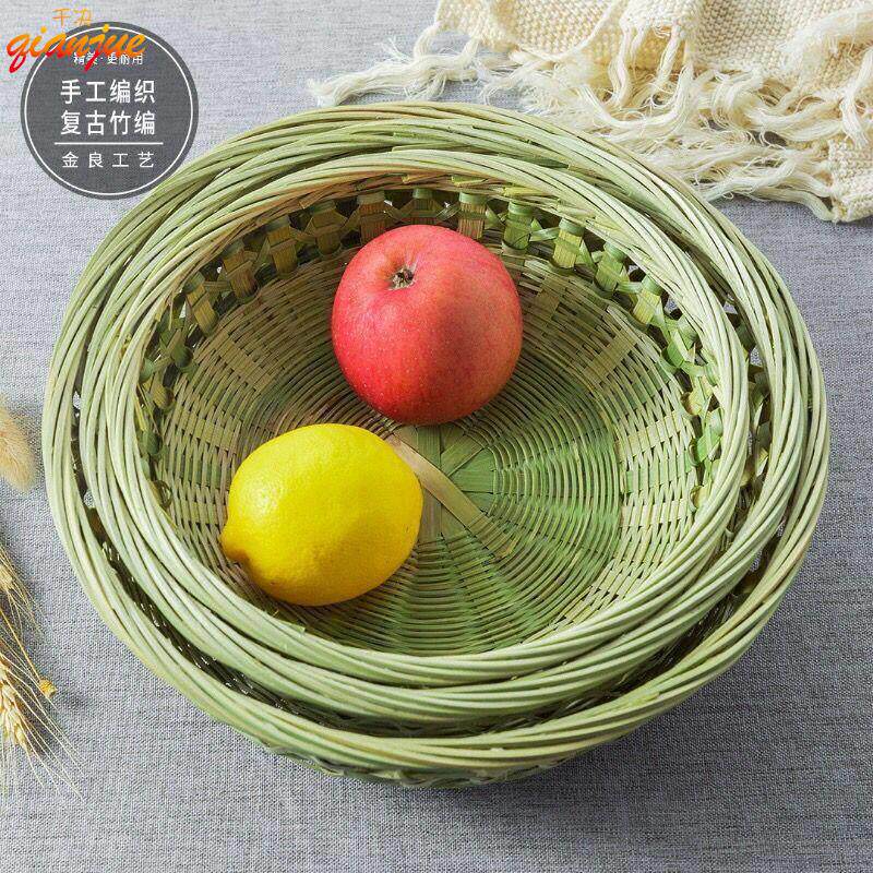 头竹编篮。底平层竹青皮编织水果篮家用小竹篮手编鸡蛋篮竹制品竹