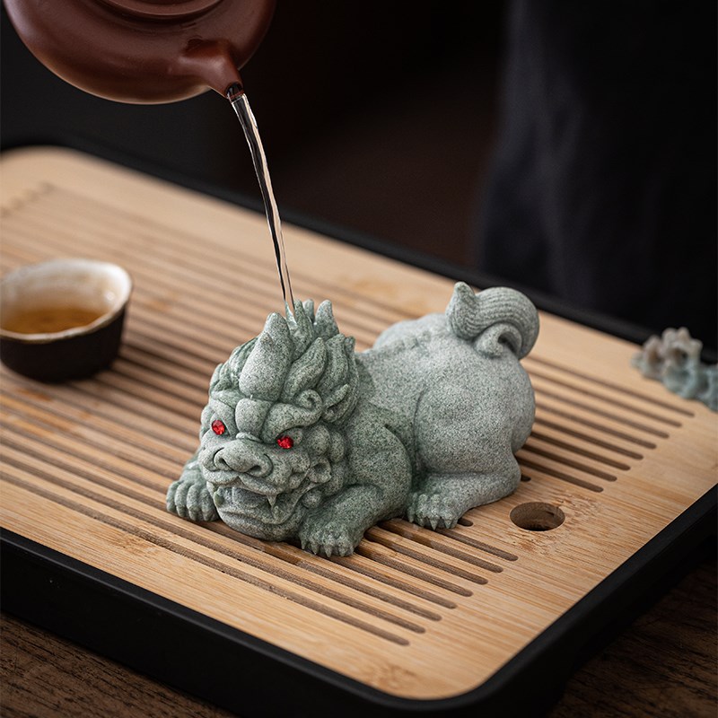 记今朝《青砂石》貔貅摆件招财聚财客厅家居装饰R品开业礼品工艺