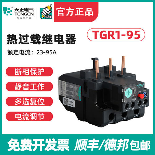 TENGEN天正 TGR1-95热继电器JR28-93 JRS1D NR2-93热过载保护器