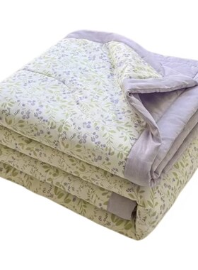 夏季田园风紫色碎花夏凉被空调被可机洗全P棉夏被芯单人薄被子