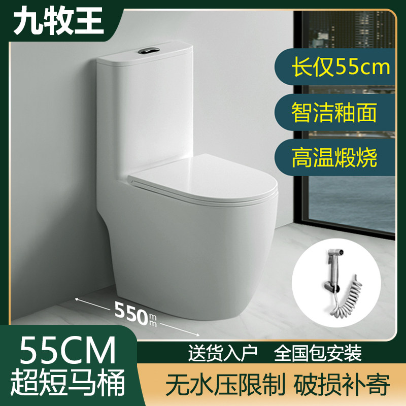 小户型55cm马桶超短迷你小尺寸坐便虹吸防臭家用直冲式抽水座便器