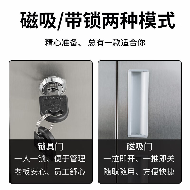 304不锈钢多门储物柜食堂碗盘柜学校餐具柜O餐厅员工餐盘柜储物柜