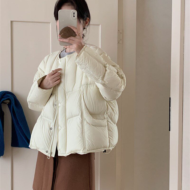 高级感超好看90泡芙羽绒服女2025新款短款学院风小个子冬季外套潮