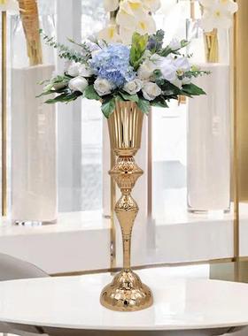 创餐意花器婚礼布置酒店欧式桌装饰FEL花瓶客工艺品烛台厅件插摆