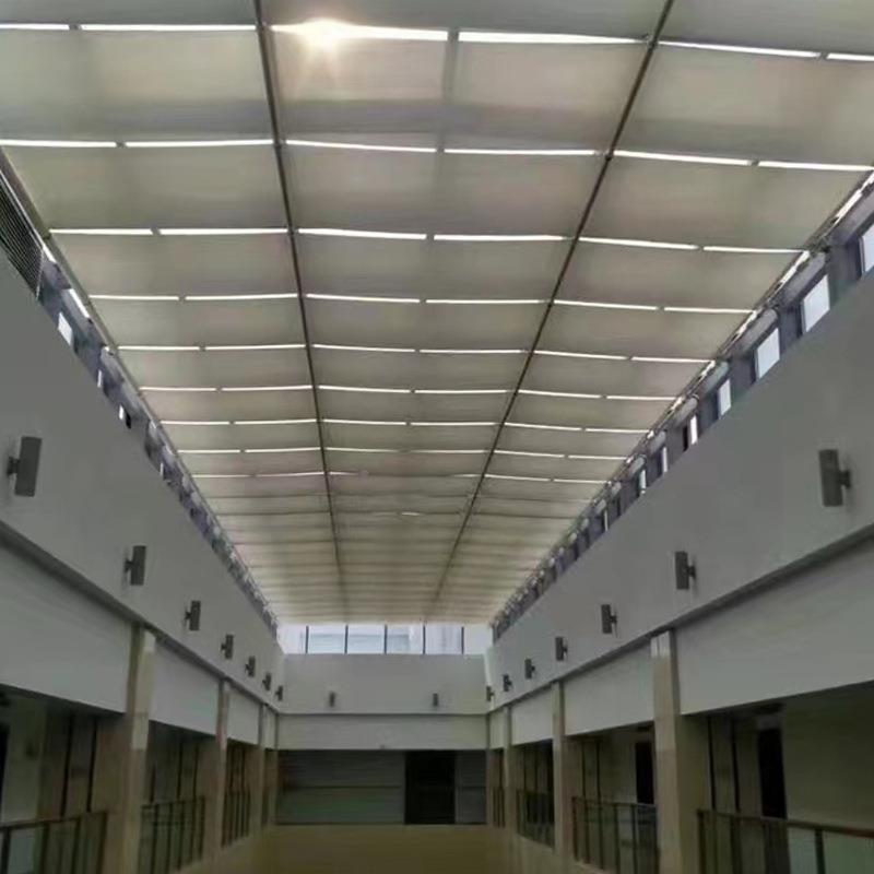 阳阳光房玻璃顶棚卷轴电动智能电动遮阳轴帘大型遮屋卷电动式顶天
