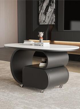 岩板茶几泡茶一轻家奢可移EHO动体边几客厅用小户型桌卧室沙茶发