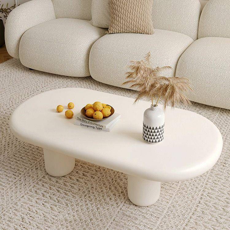 奶风网红简约NTP茶几小型客厅家用户茶几现简约轻奢椭代圆长桌油