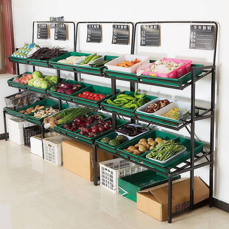 超市菜货架架水蔬果架子水生鲜货果店PWB卖菜架子摆摊多层蔬菜架