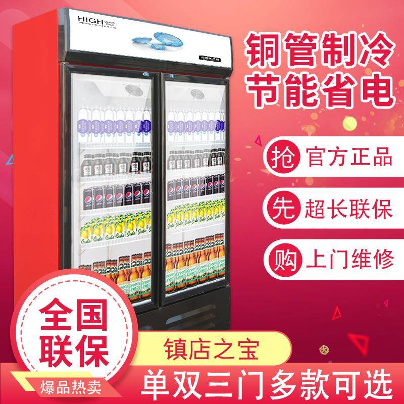 饮料柜商用立冰柜示冰箱单门超市式柜饭店啤酒双门保鲜柜冷藏SOS